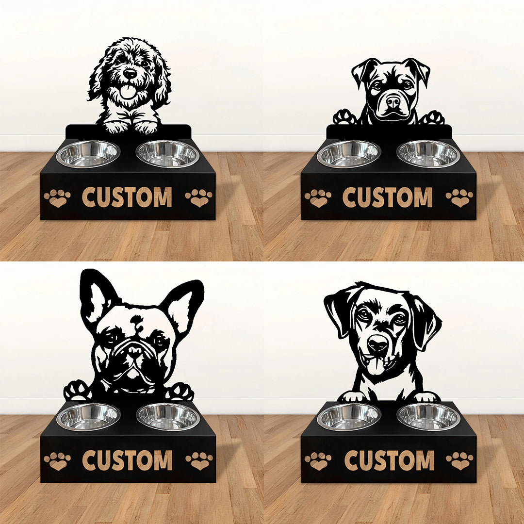 Personalized Dog Bowl Stand