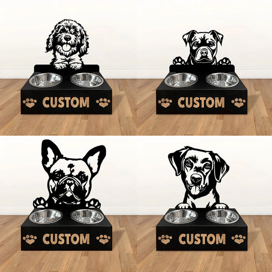 Personalized Dog Bowl Stand